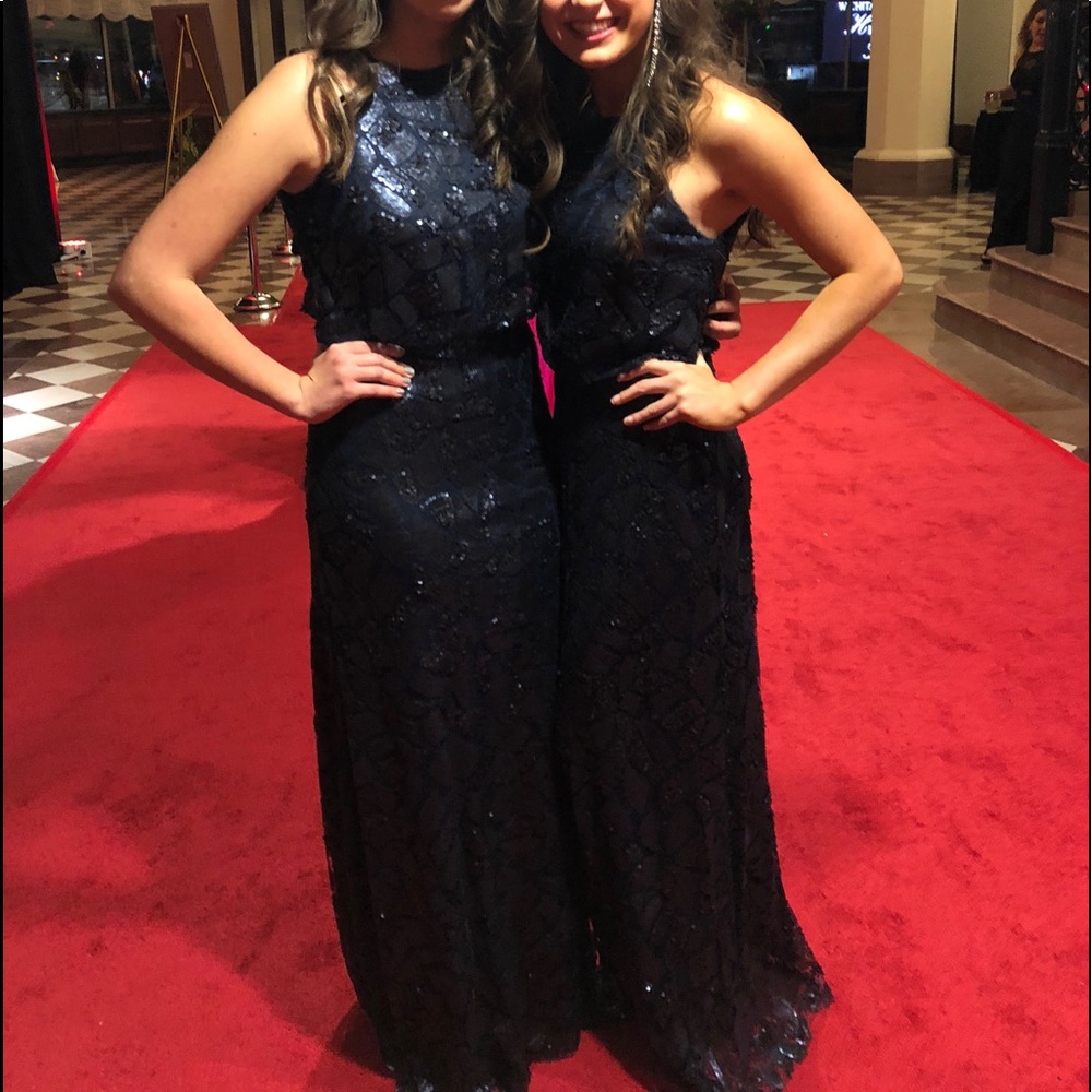 Blue Sequin Formal Dress